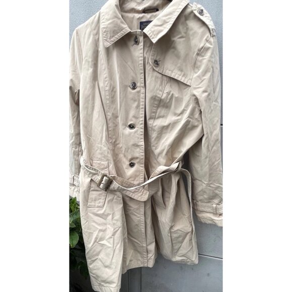 Vintage Pendleton Women’s Size XL Khaki Brown Long Trench Pea Coat Belt Strap - Picture 4 of 16